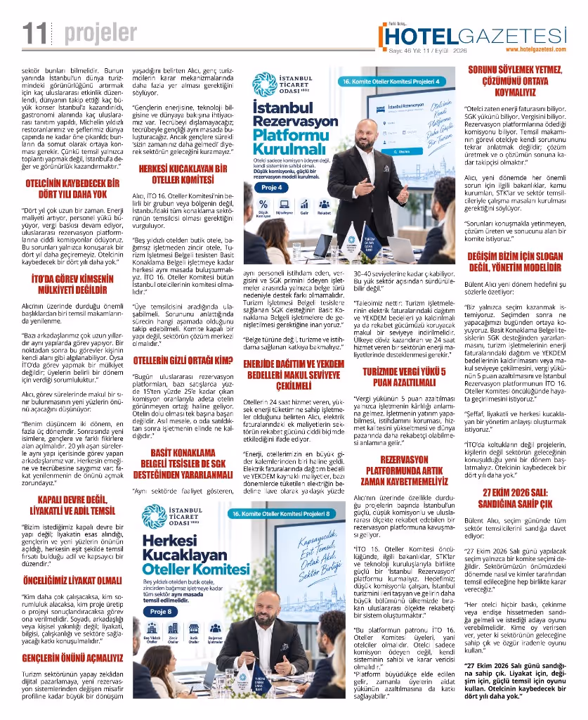 Hotel Gazetesi röportajının devamı, sayfa 11.